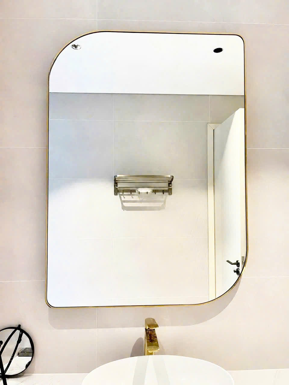 Gương nhà tắm viền inox 304 D179