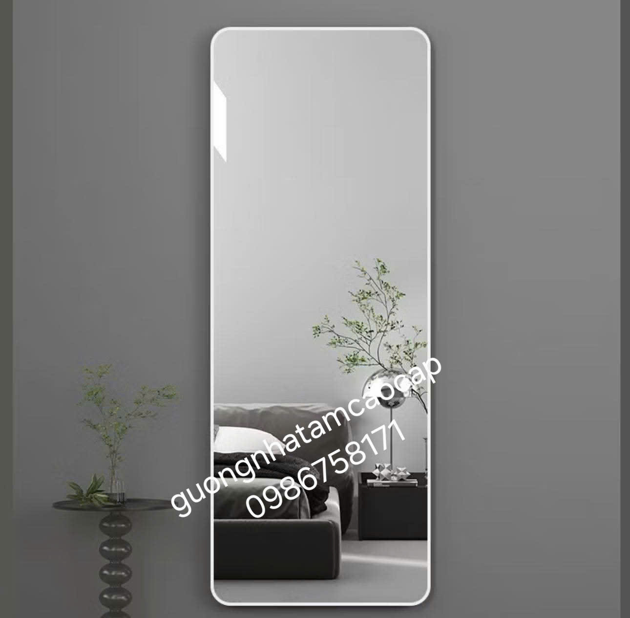 Gương LED Salon Tóc - Khung viền hợp kim nhôm xước cao cấp VT - Ảnh 6