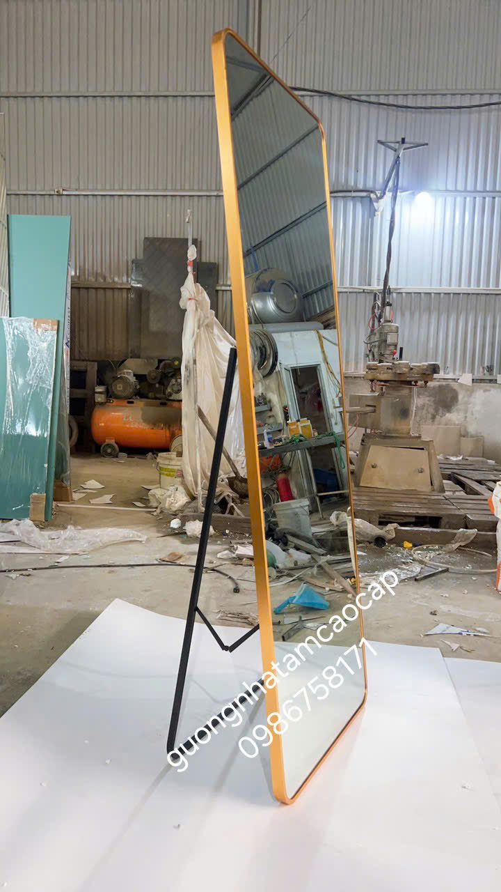 Gương Toàn Thân - Khung viền nhôm xước, có chân chống tự đứng V515 - Ảnh 5