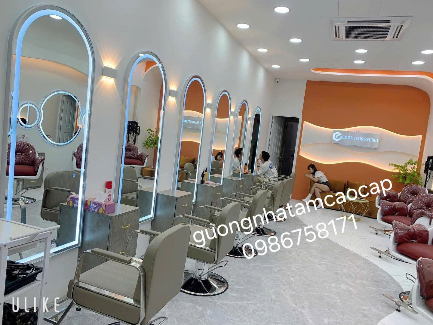 Gương LED Salon Tóc - Khung viền hợp kim nhôm xước cao cấp VT - Ảnh 4