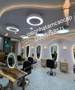 Gương LED Salon Tóc - Khung viền nhôm xước cao cấp