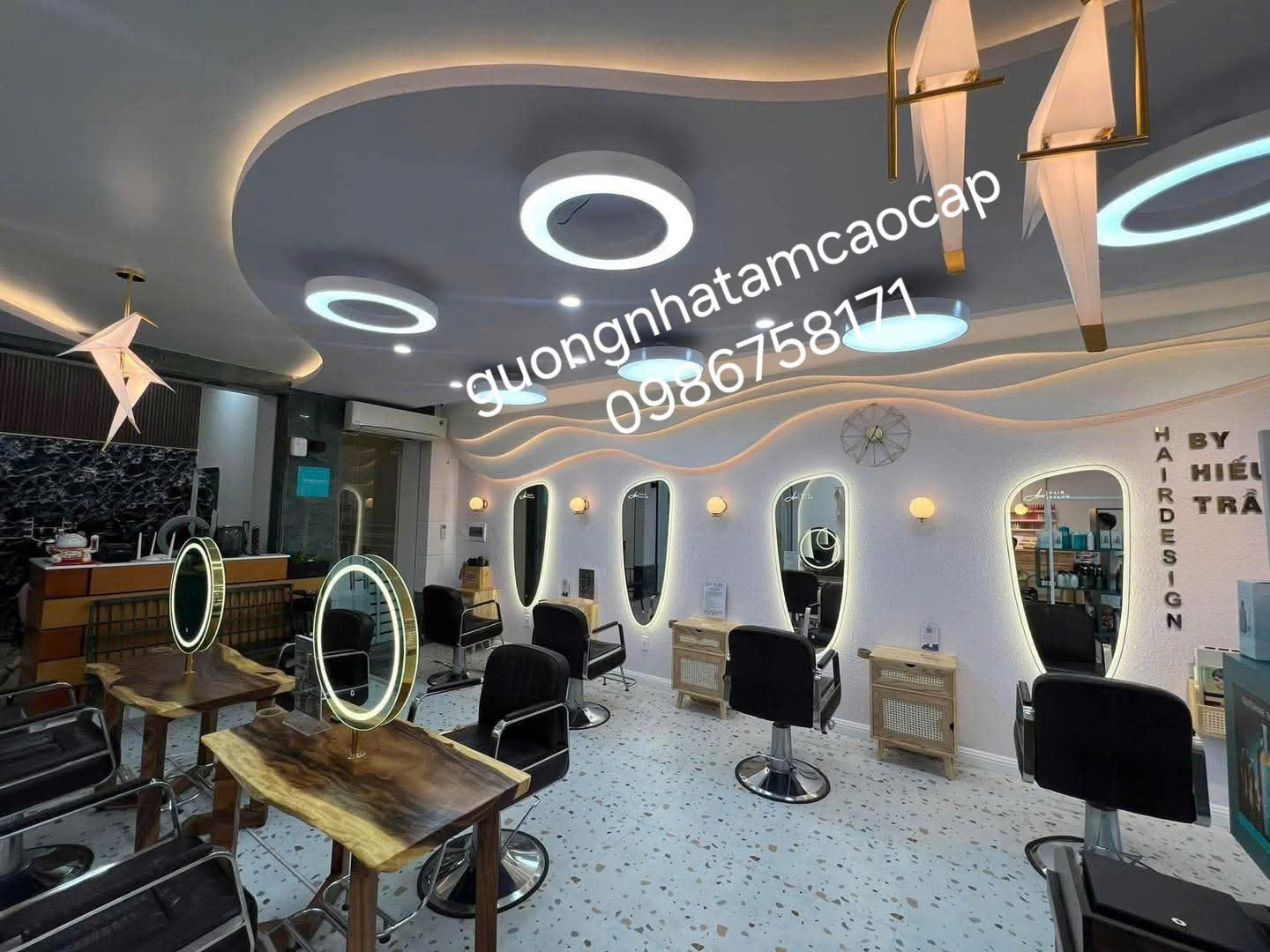 Gương LED Salon Tóc - Khung viền hợp kim nhôm xước cao cấp VT - Ảnh 5