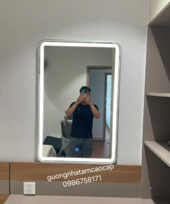 Alternative view of Gương LED nhà tắm - Khung viền nhôm xước cao cấp