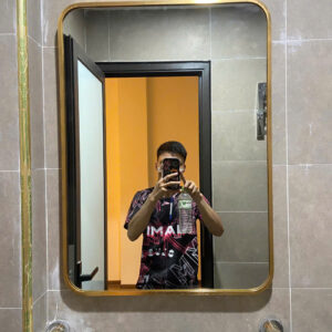 Gương chữ nhật khung mạ vàng