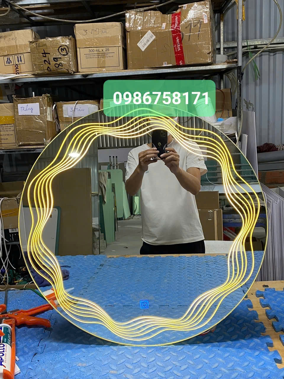 Gương nghệ thuật LED sóng lượn