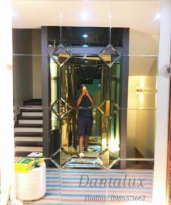 Gương Ghép Dán Tường Phòng Khách Màu Trắng D34