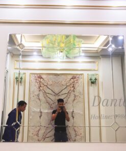 Gương Ghép Dán Tường Phòng Khách Màu Trắng D37
