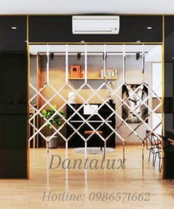 Gương Ghép Dán Tường Phòng Khách Màu Trà D38