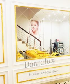 Gương Ghép Dán Tường Phòng Khách Màu Trà D38