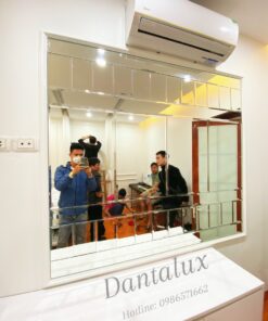 Gương Ghép Dán Tường Phòng Khách Màu trắng D33