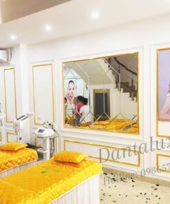 Gương Ghép Dán Tường Phòng Khách Màu Trắng D36