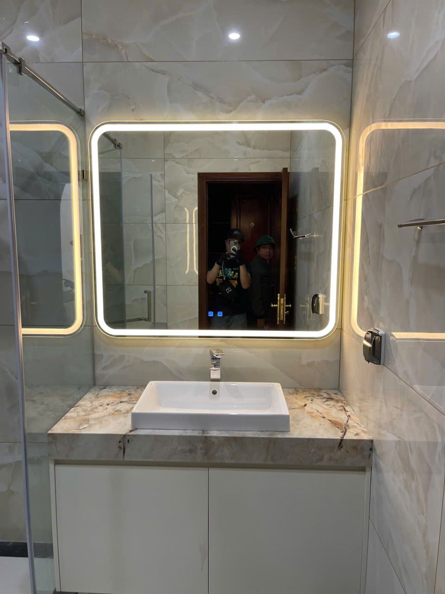 Gương nhà tắm viền inox 304 D179