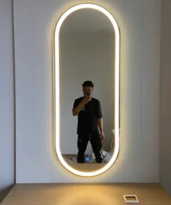 Alternative view of Gương LED cảm ứng bàn phấn - Khung viền kim loại nhôm, Phôi Gương Bỉ nhập khẩu.